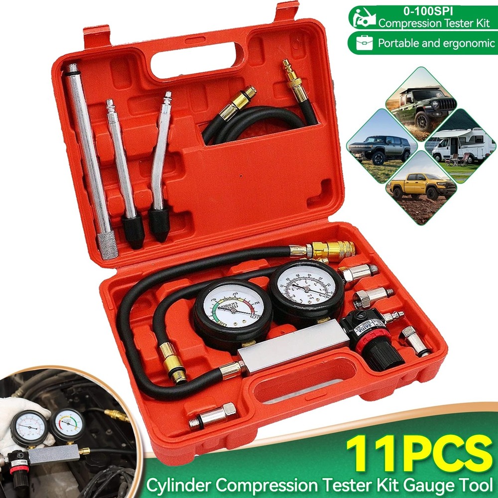 Multi-Function Cylinder Leak Down Tester Kit Engine Compression Tester Tool