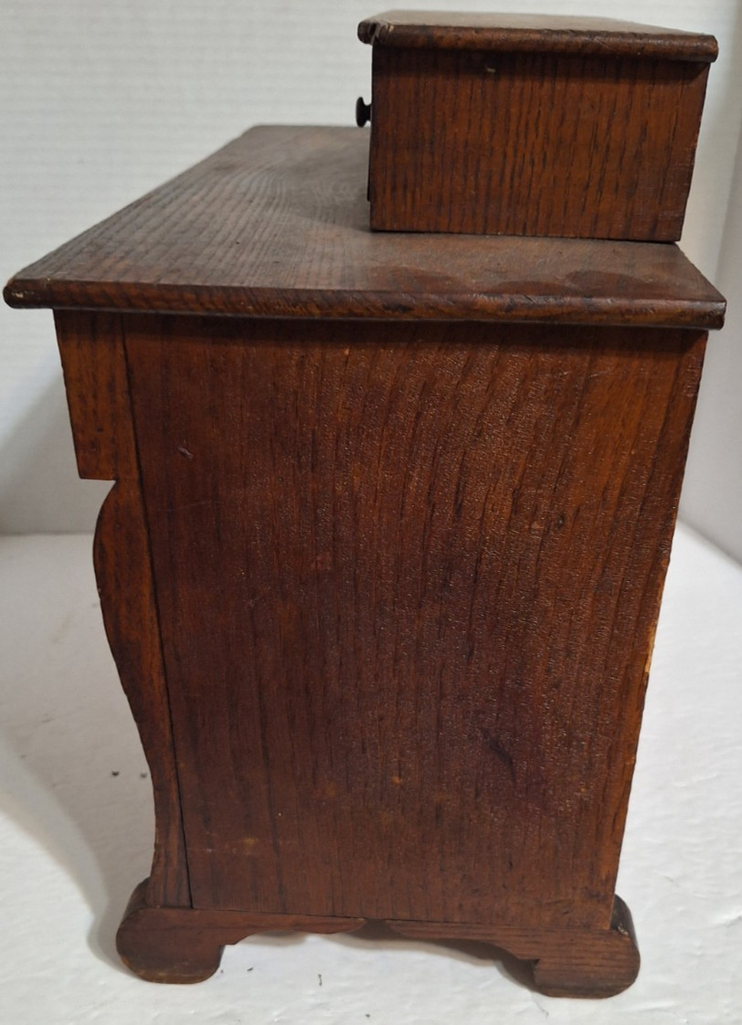Antique Chest Bureau Salesman Sample 4 Drawers 2 Glove Boxes 13.5x13x6.5 Wooden