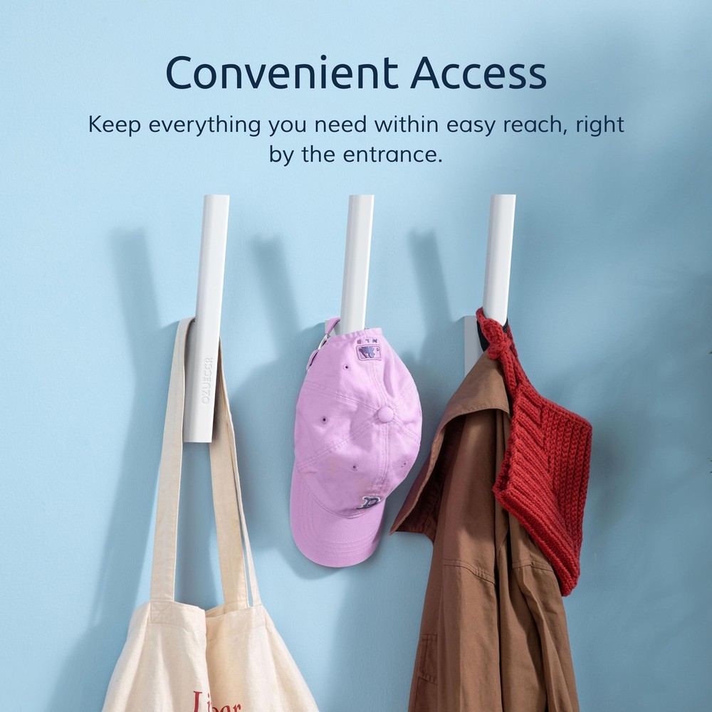 Ozueccr Hat Hook for Baseball Caps – Wall Mounted Vertical 3 Pack, White