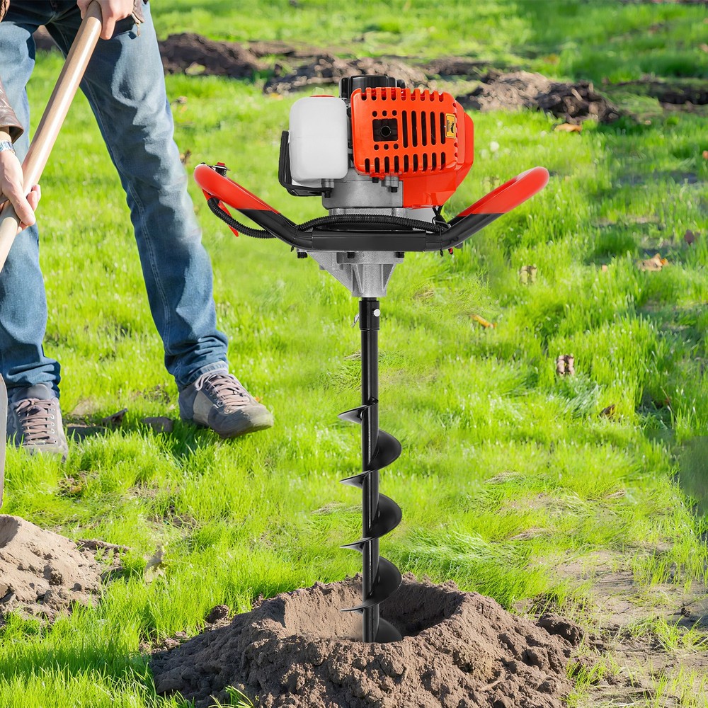 2-Stroke 52CC Earth Auger Digging Machine Gas Powered Post Hole Digger w/ 3 Bits