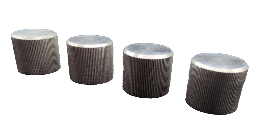 VINTAGE ALUMINUM STEREO CONTROL KNOBS USED (Qty 4)