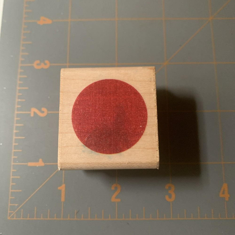 Hampton Art- Wood Rubber Stamp Round Circle Dot