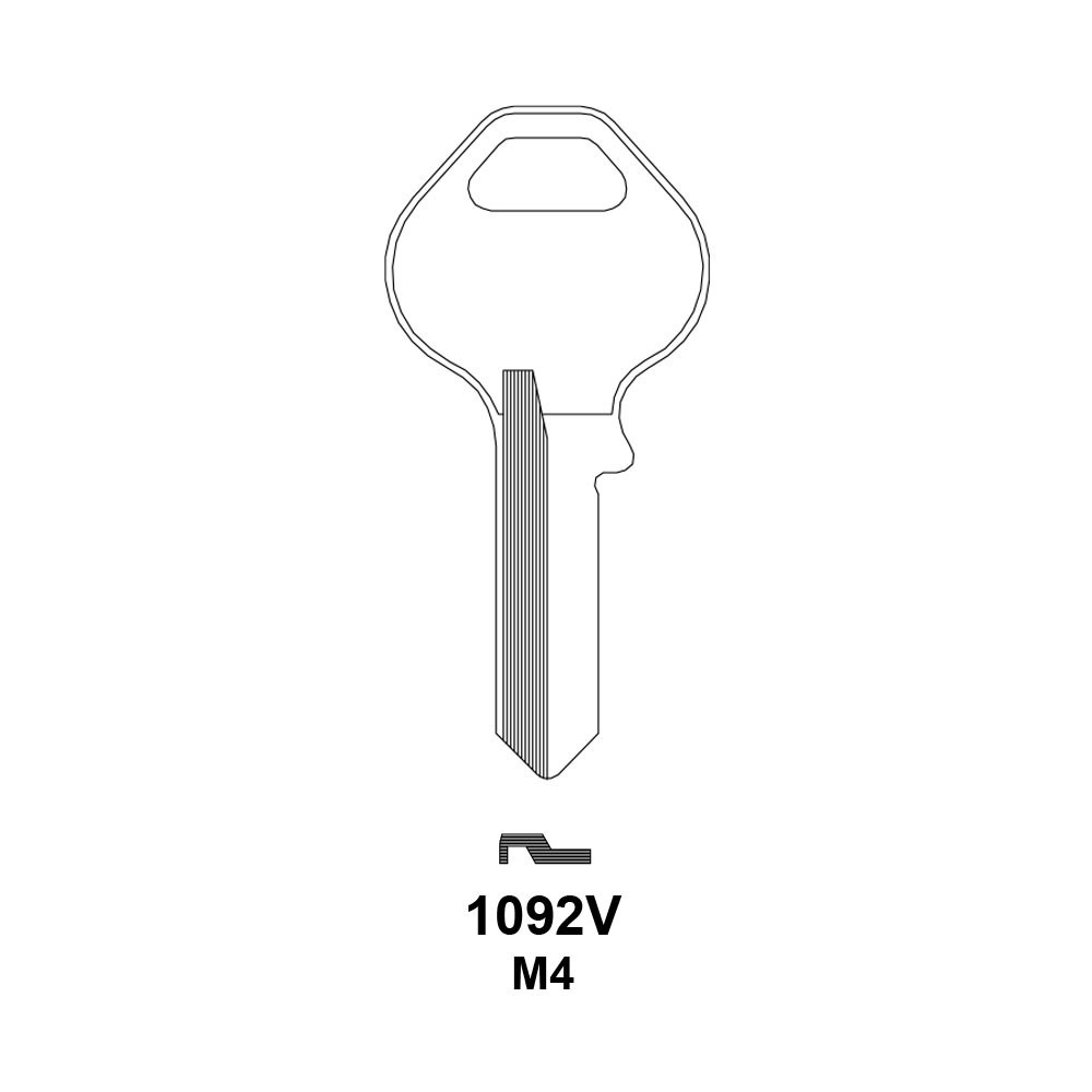 M4 / 1092V Key Blank Nickel