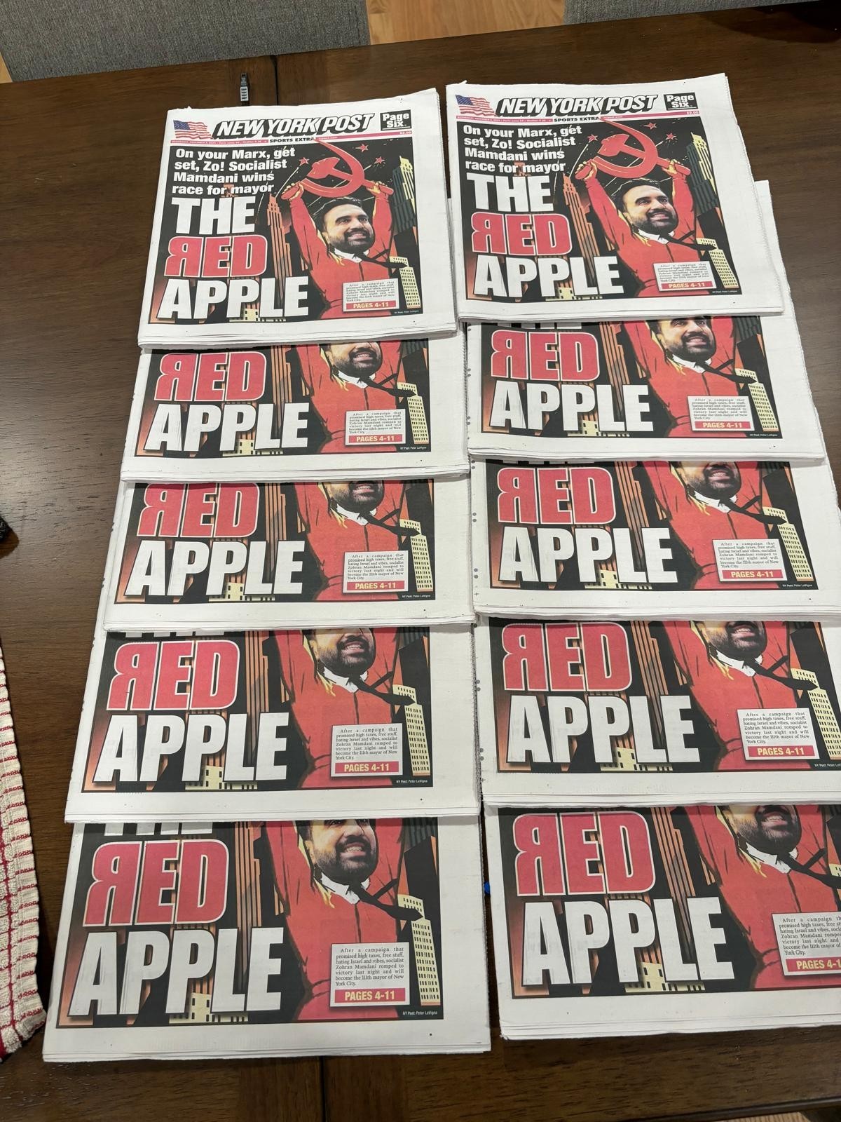 New York Post: Zohran Mamdani Wins NYC Mayor Election 11/5/25 The Red Apple