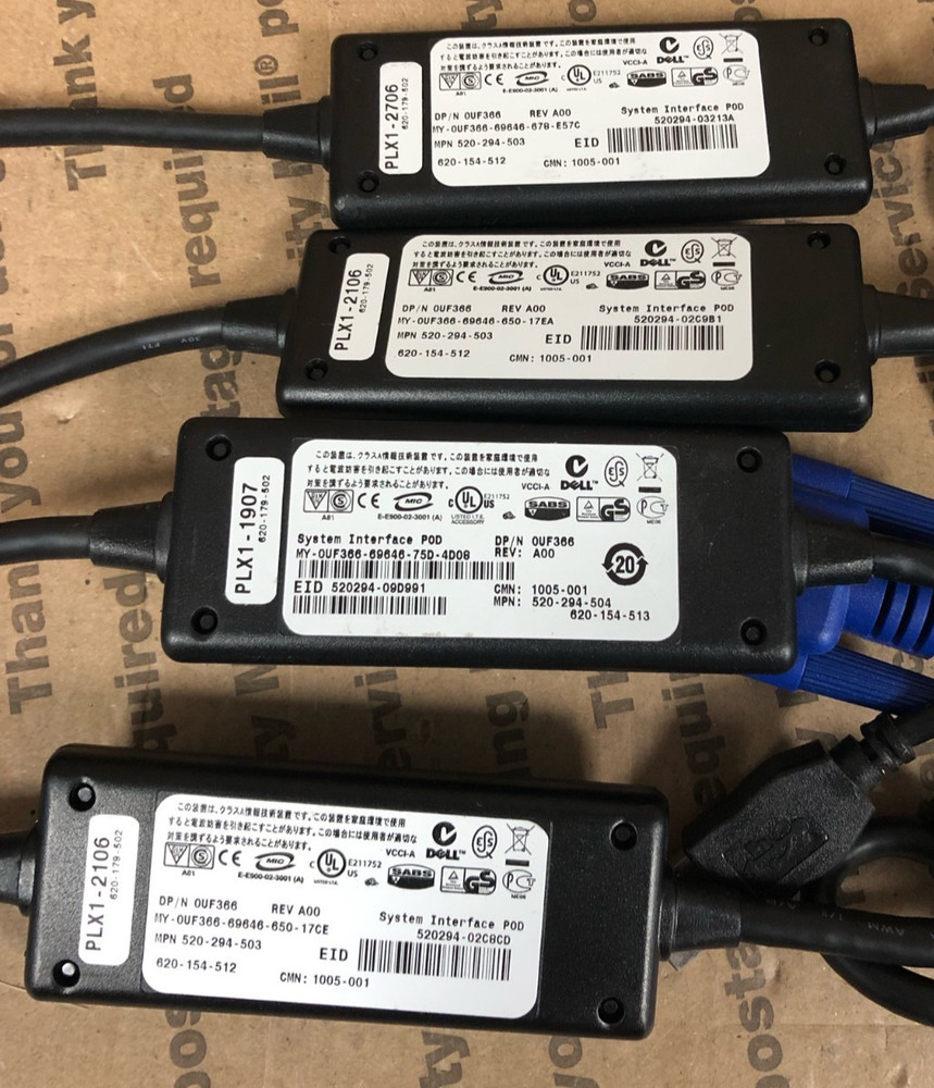 (5) Dell 0UF366 & (4) DELL 0G8717 KVM System Interface