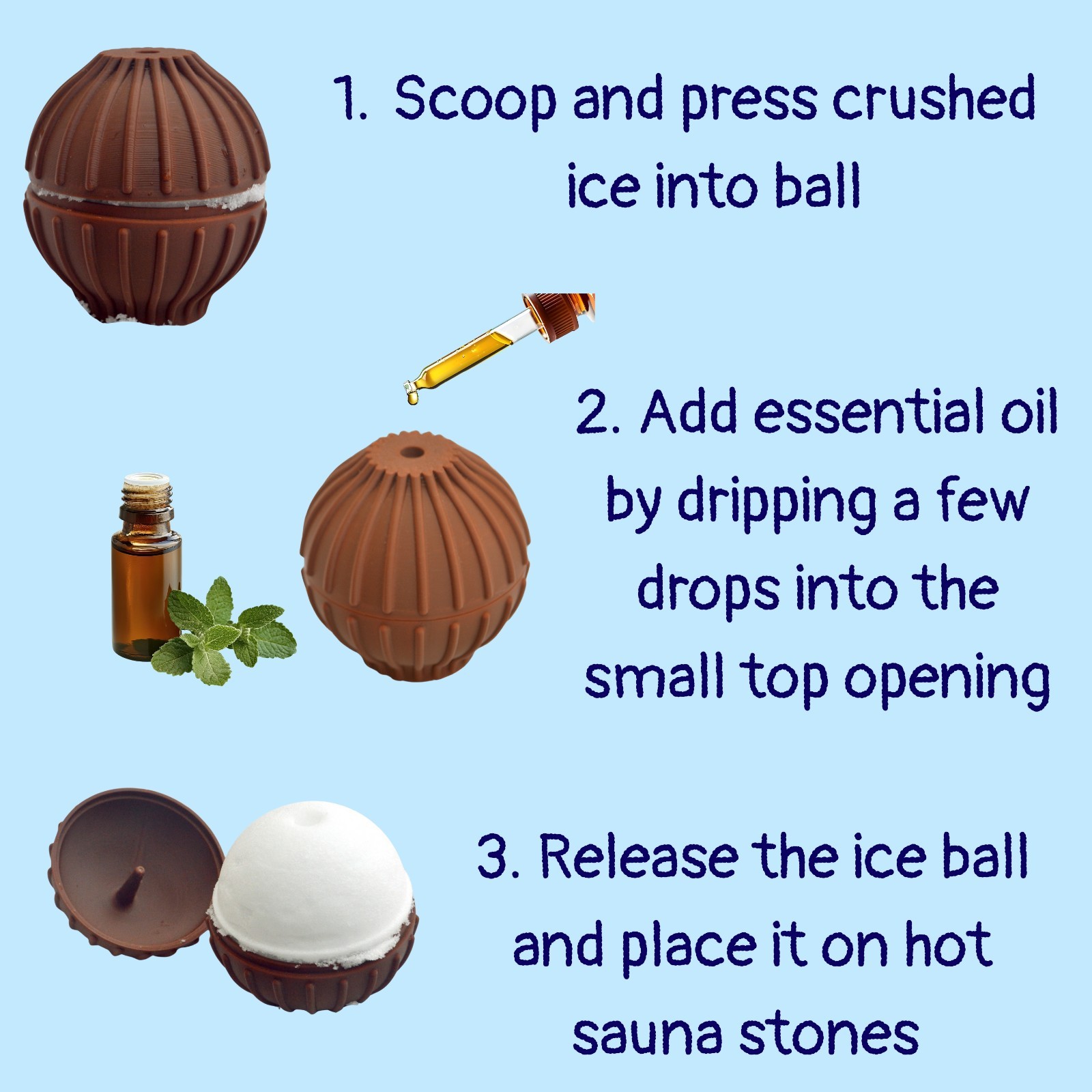 Sauna Ice Ball Mold for Aroma Oils