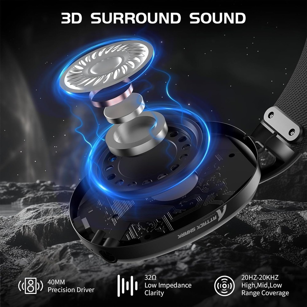 ATTACK SHARK L80 Light Weight Gaming Headset Lightweight Wireless Gaming Headset