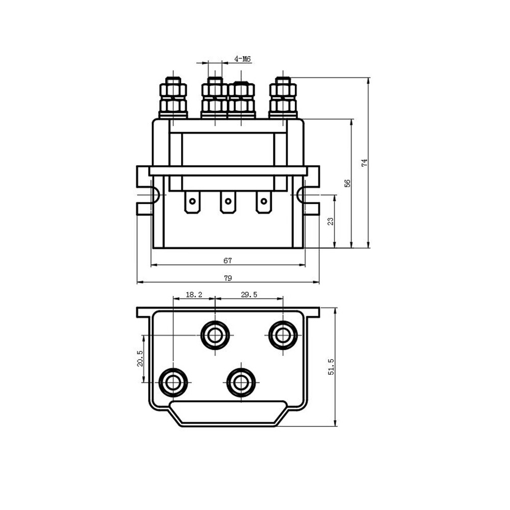 12V 500A Winch Solenoid Relay Controller Contactor 12000 LBS for Warn Badlands