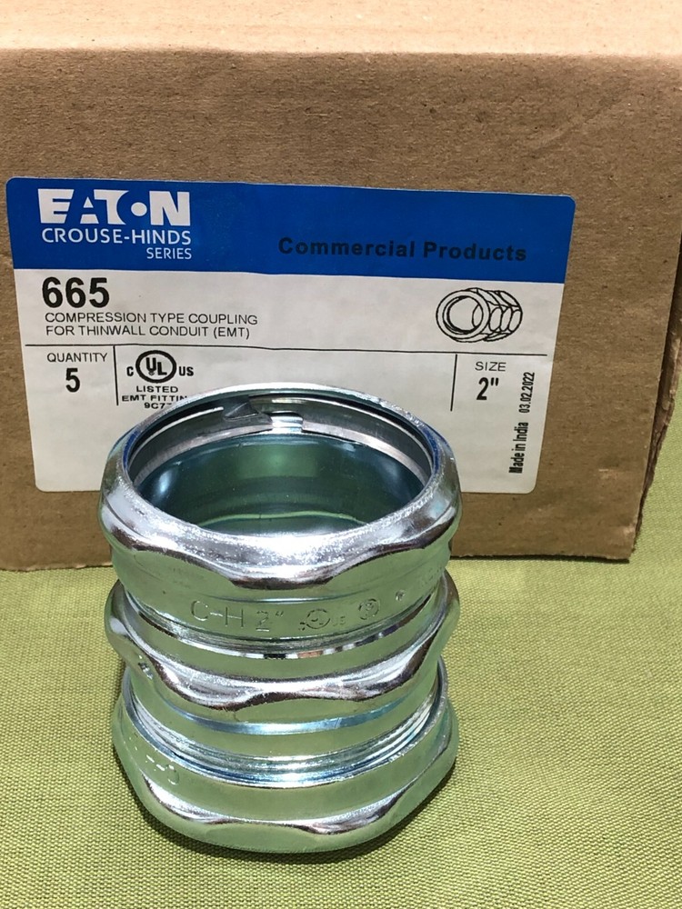 EATON CROUSE-HINDS 665 Qty 5 COMPRESSION TYPE COUPLING 2"