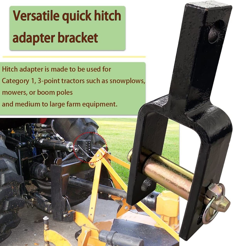 Versatile Quick Hitch Adapter with Adapter Sleeve for Category 1 Quick Hitch