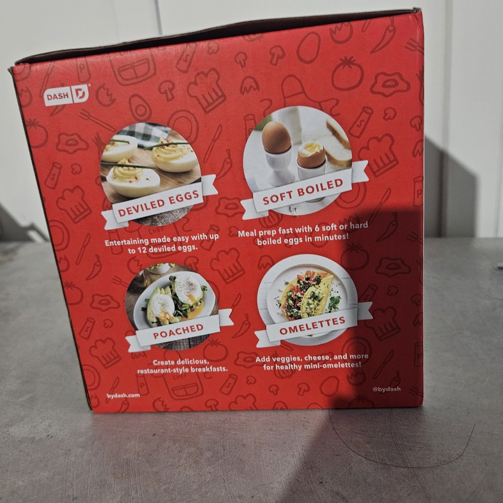 DASH Rapid Egg Cooker 6 Egg Capacity Red 360W One Touch Auto Shut-off
