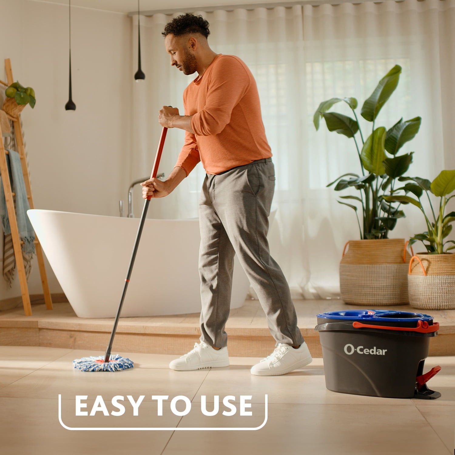 O-Cedar RinseClean Spin Mop & Bucket System Hands-Free Cleaning