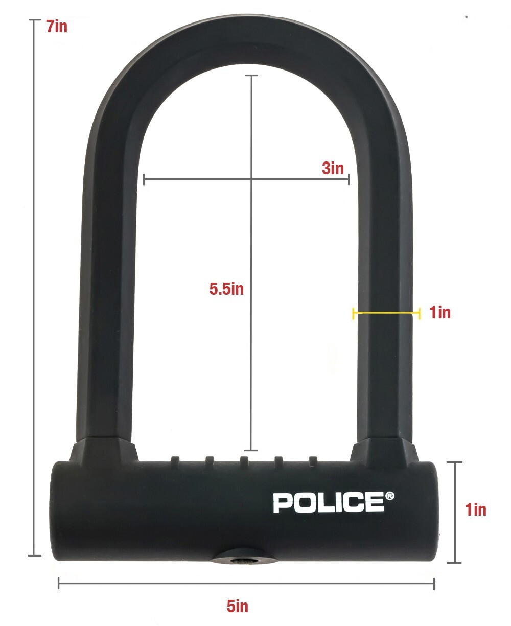 POLICE Bike U Lock With Cable Heavy Duty Bike Lock Scooter Lock with Keys