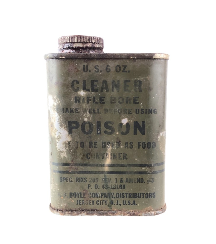 WW2 US Military Issue 6 Ounce Rifle Bore Cleaner Can