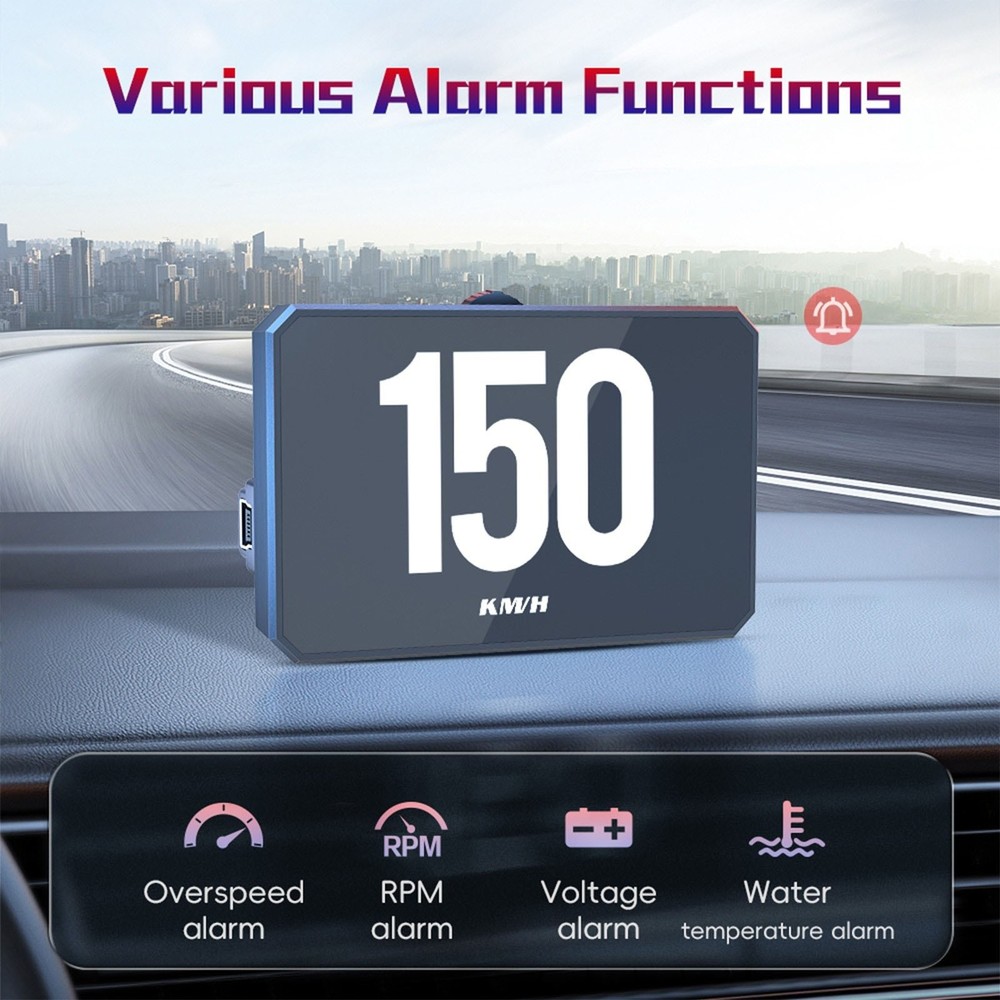 OBD2 Car HUD Head Up Display Speedometer Overspeed Fault Code Reader Scanner
