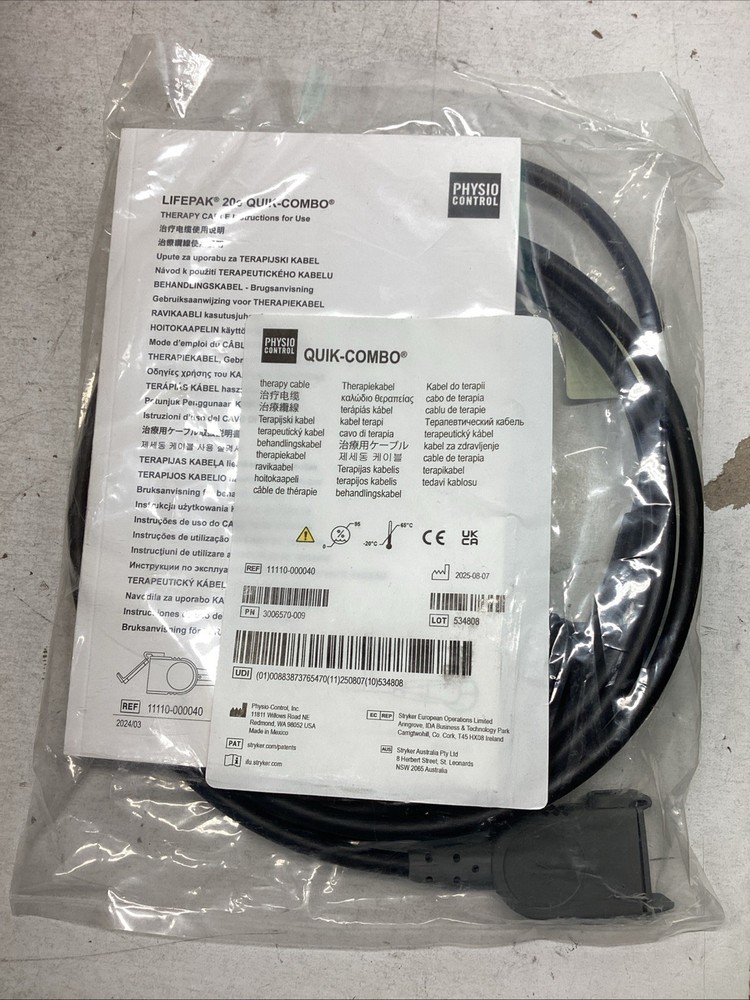 Physio Control Quik-Combo Therapy Cable 11110-000040