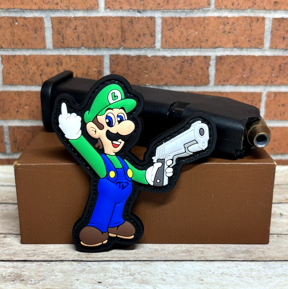 PVC Tactical Morale Patch, Tactical Mario Patch, Mario Bros. Gun Patch