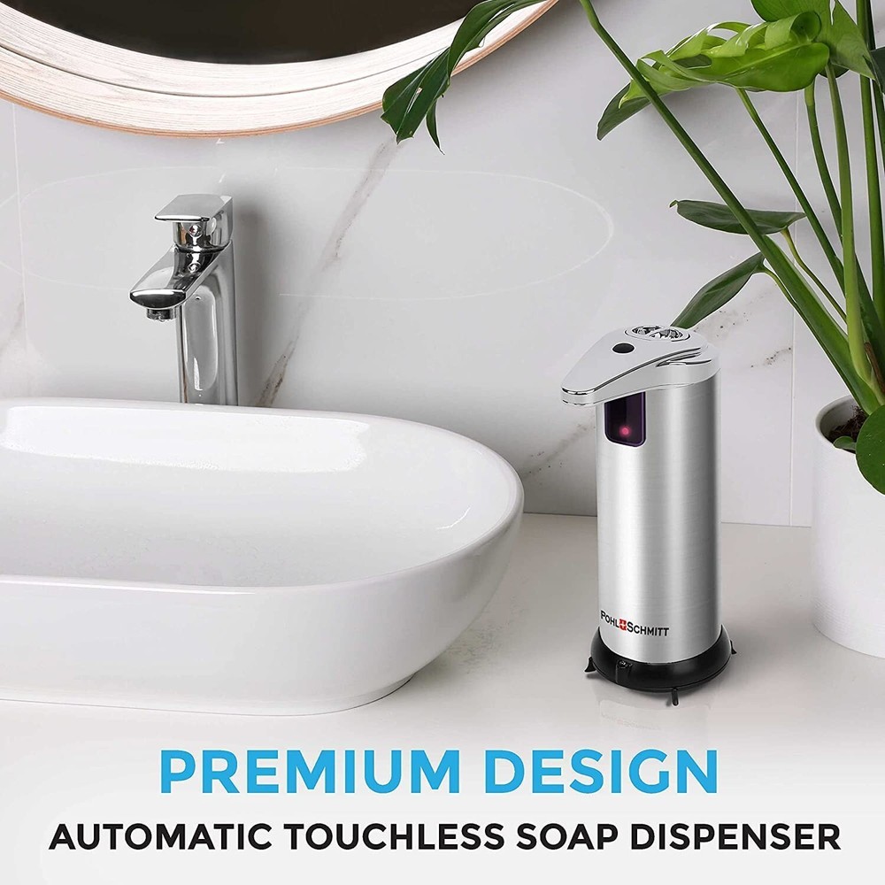 POHL SCHMITT Premium Automatic Silver Soap Dispenser Touchless NEW