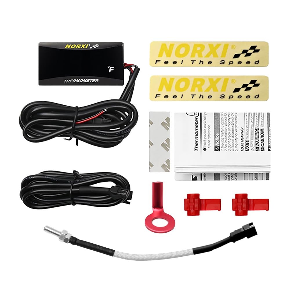 Cylinder Head Temperature Meter Engine Temperature Gauge with 10mm 14mm Probe...