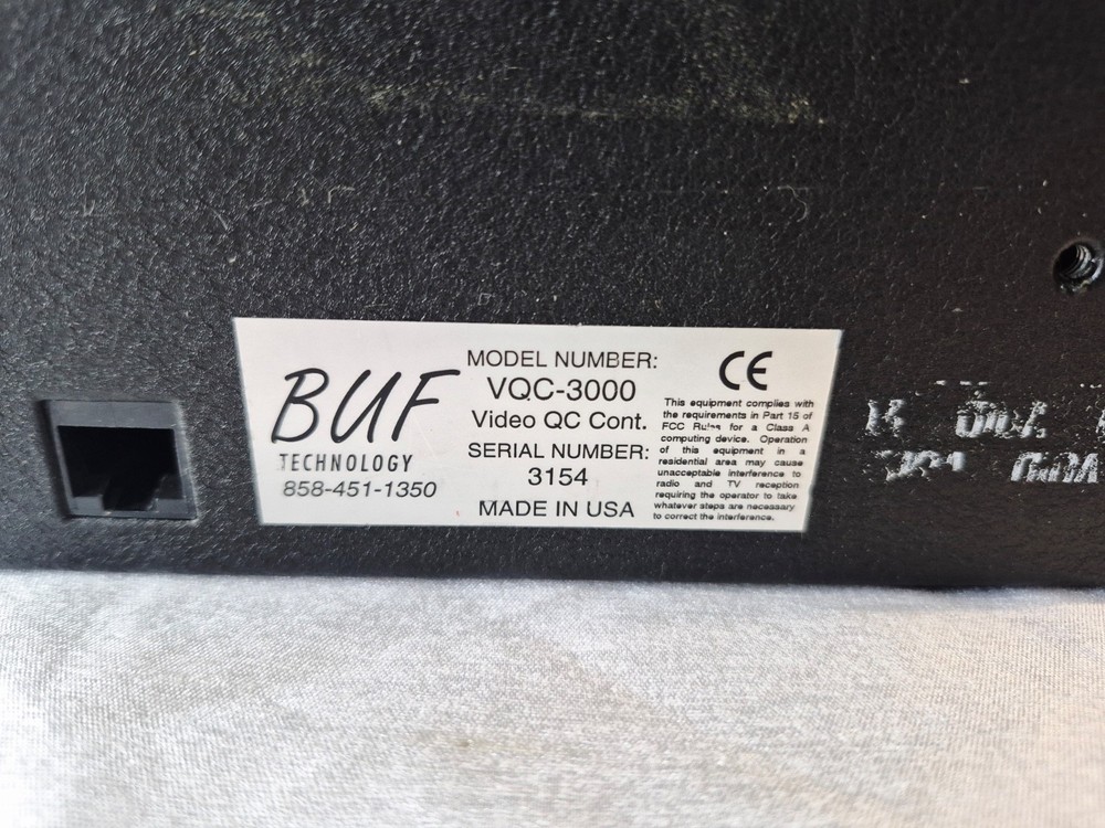 Buf Technology VQC-3000 Video Programming Quality Control System QC Controller