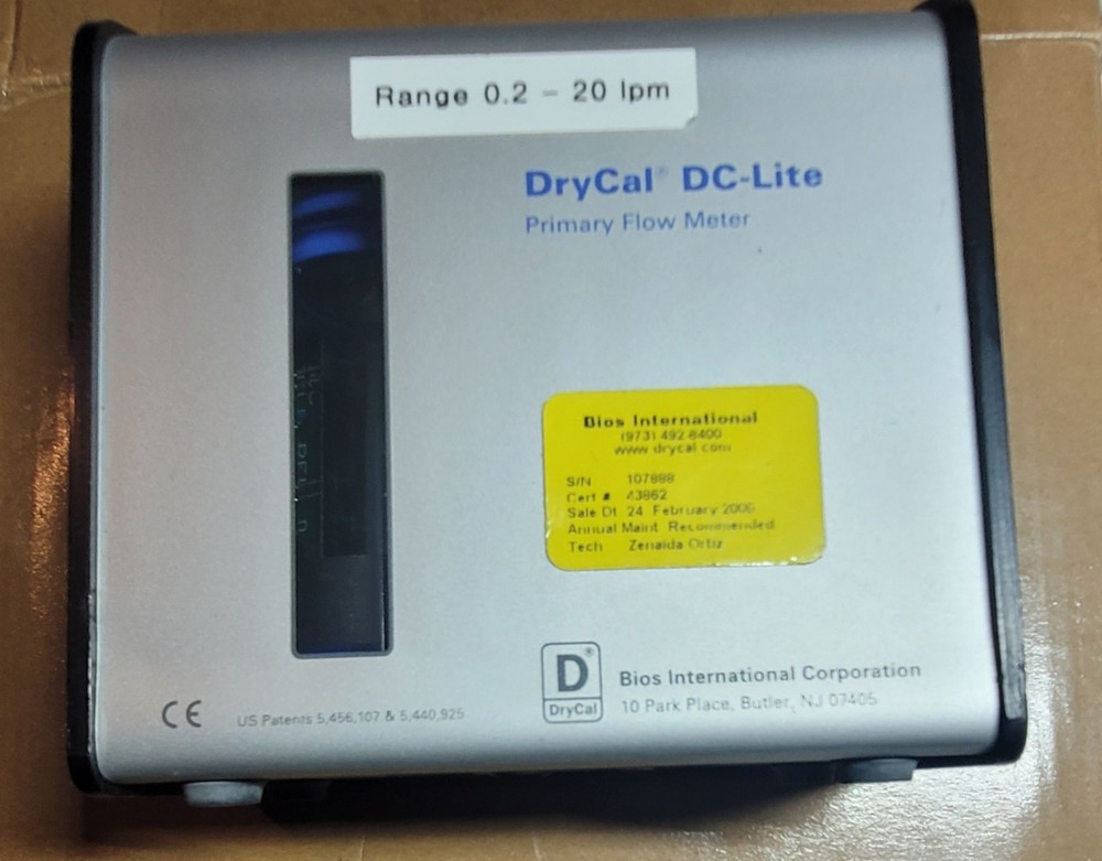 Bios DryCal DC-Lite Primary Flow Meter DCL-MH UNTESTED Power ON