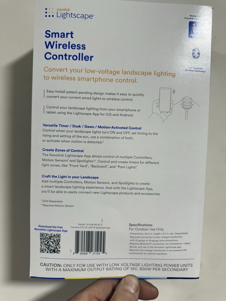 Smart Wireless Controller For Low Voltage Lights. LS-101B-WLVCTL