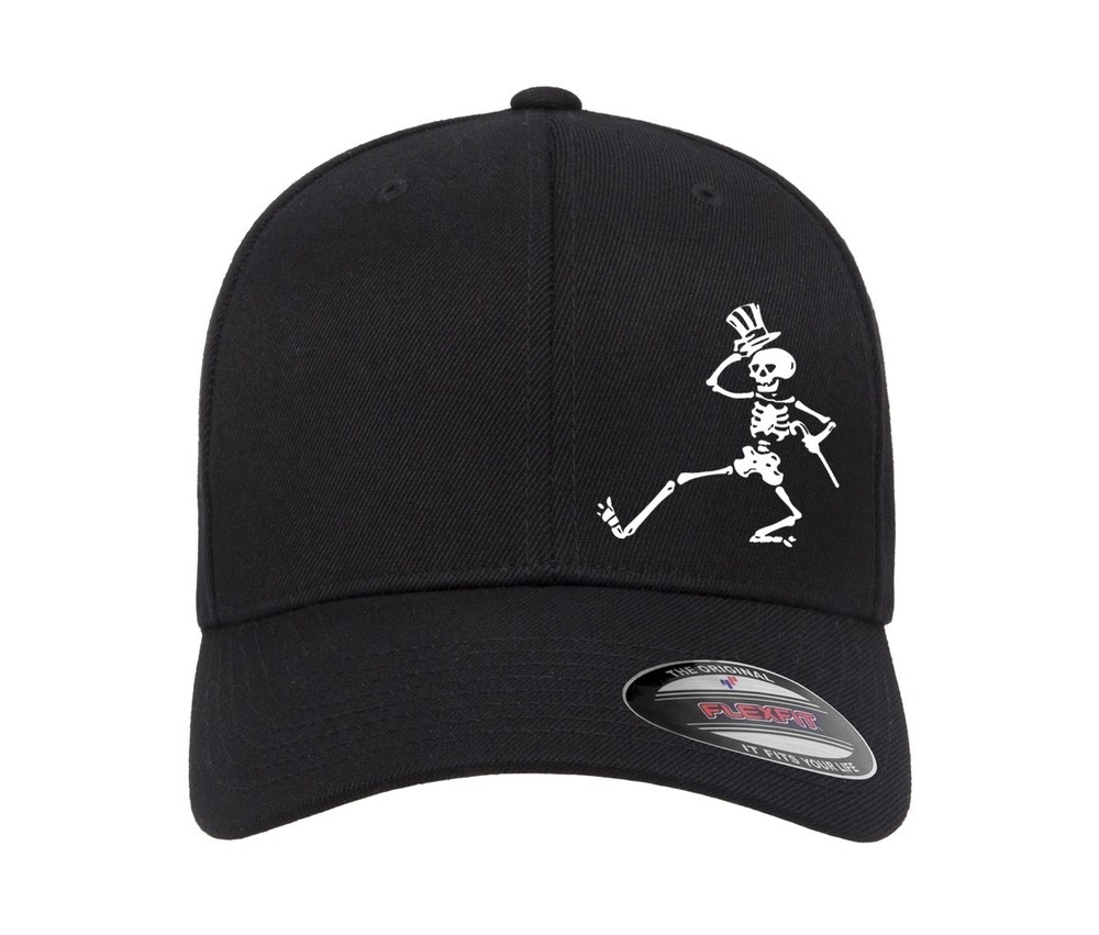 Grateful Dead Dancing Skeleton Embroidered Flexfit Fitted Ball Cap