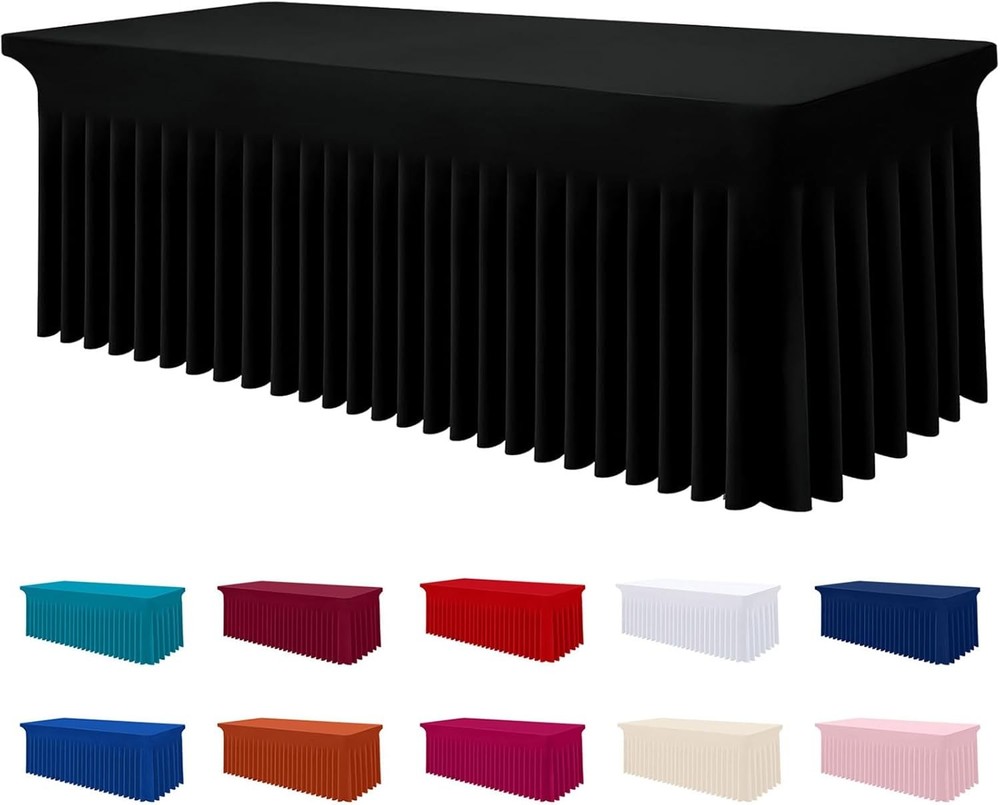 Spandex Tablecloth Elastic Fitted Stretch Tablecloth 6FT Rectangle Tables