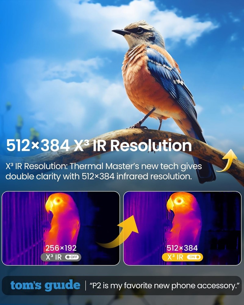 Compact Android-Compatible P2 Thermal Camera - Ultra-Clear 512x384 IR Technology
