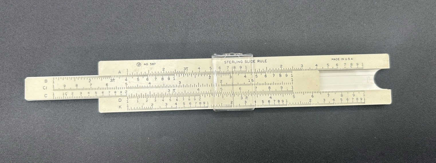 Vtg. Cica 1970s Esso Enjay Career / Employee Promo Sterling Slide Rule 587