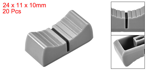 20pcs Console Mixer Slider Fader Knobs Replacement for Potentiometer Gray
