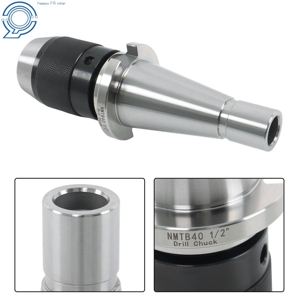 NMTB40 Drill Chuck 1/2 Keyless Operation Integral Shank 5/8-11 Pull Stud