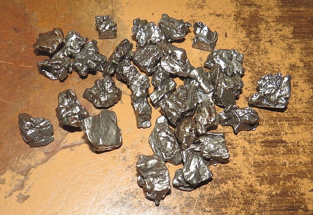 125 gm LOT OF  CAMPO DEL CIELO METEORITE CRYSTALS 3-5 GMS IN SIZE 1/8 KILO JAL