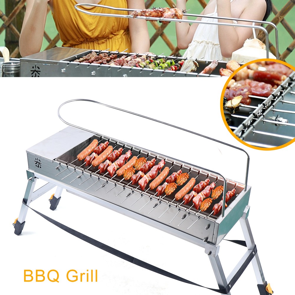 Automatic Rotating BBQ Grill Rack with USB Port for 20 Skewers