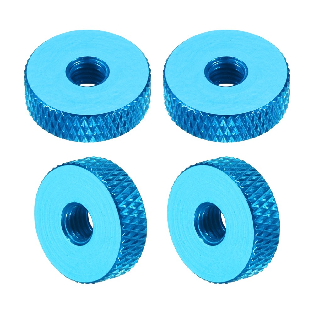 4Pcs M5x16mmx5mm Knurled Thumb Nuts, Sky Blue