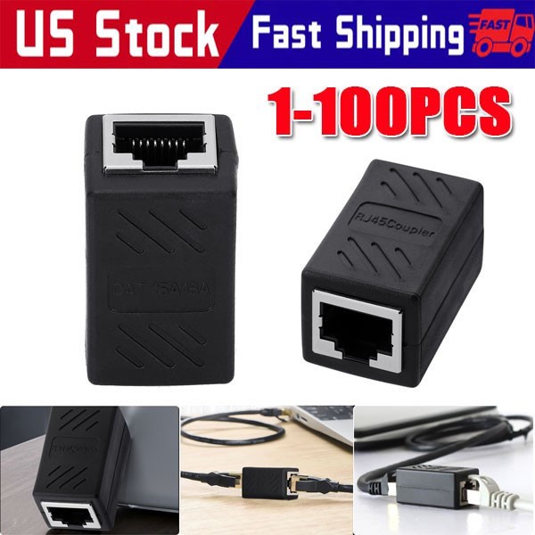RJ45 Inline Coupler Cat6/Cat5e Ethernet Network Cable Extender Connector lot