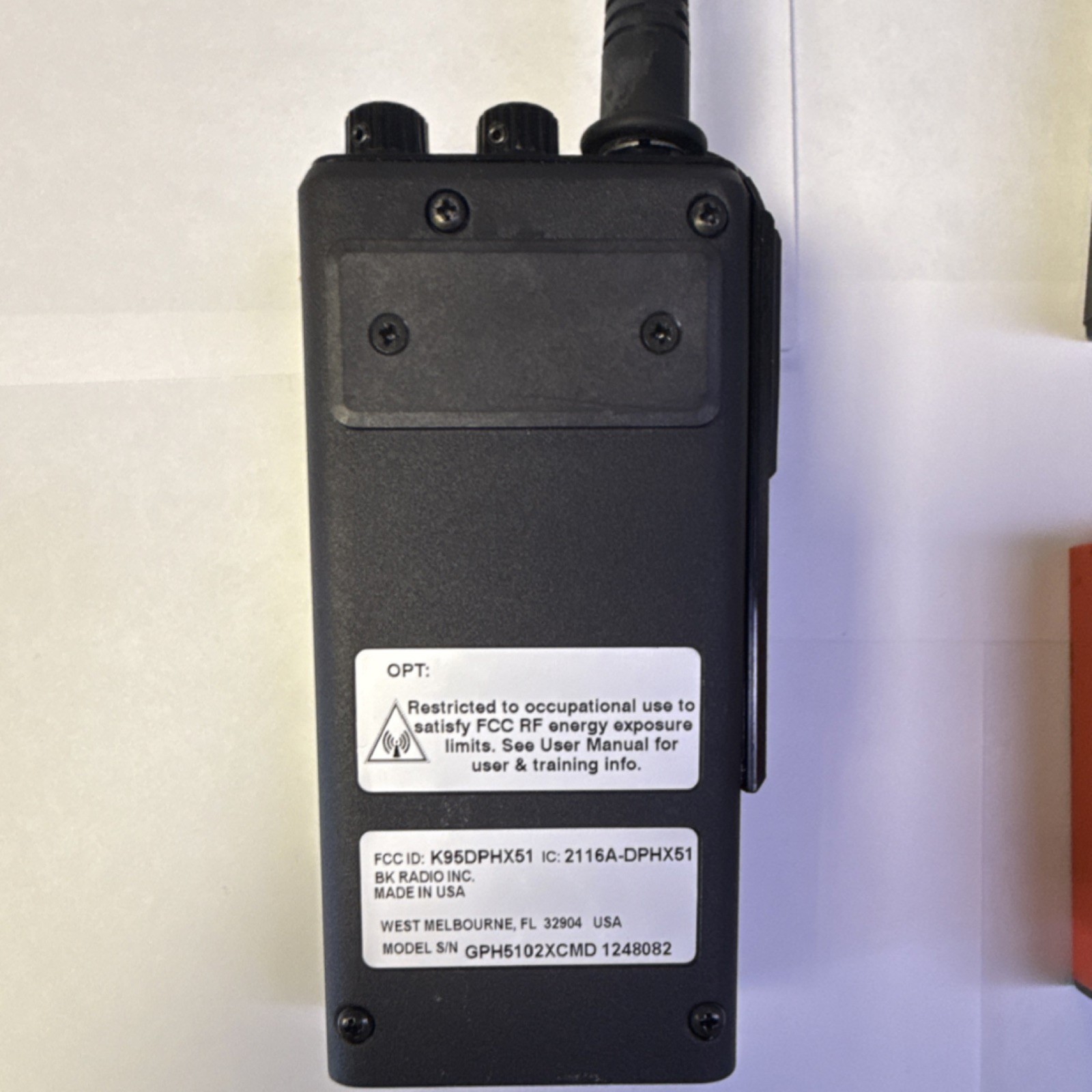 Bendix King BK GPH5102XMCD Radio Black Keypad LCD w/Batteries *Analog Radio