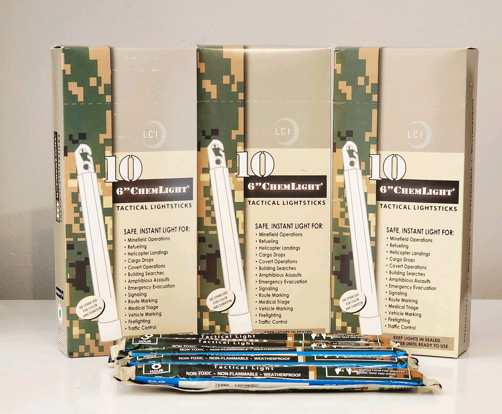 LC Industries ChemLight 6 inch Blue Box of 10 Military Grade Glow Sticks