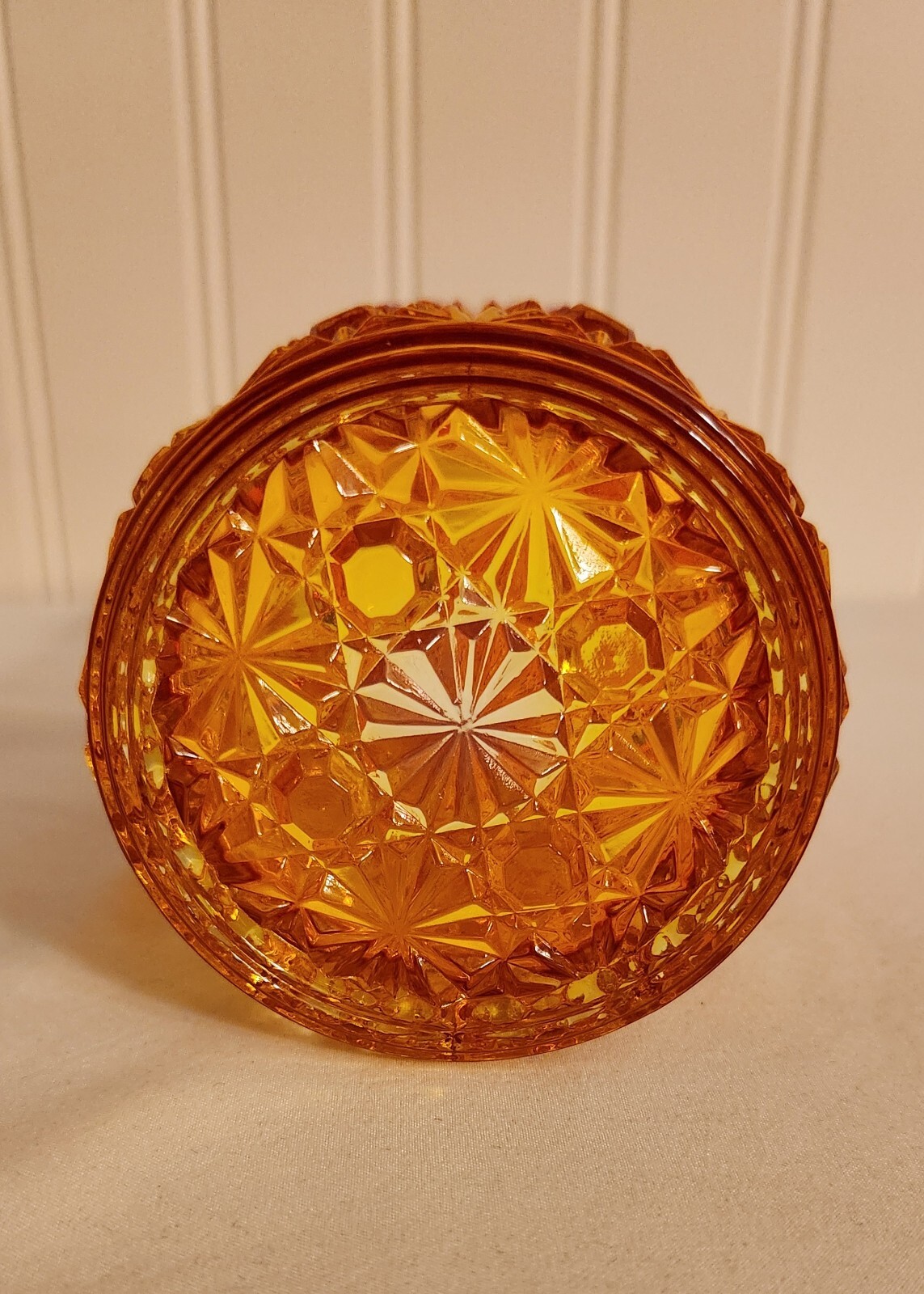 Antique Victorian Amberina Glass Daisy Button Pickle Castor Ornate Eagle Finial