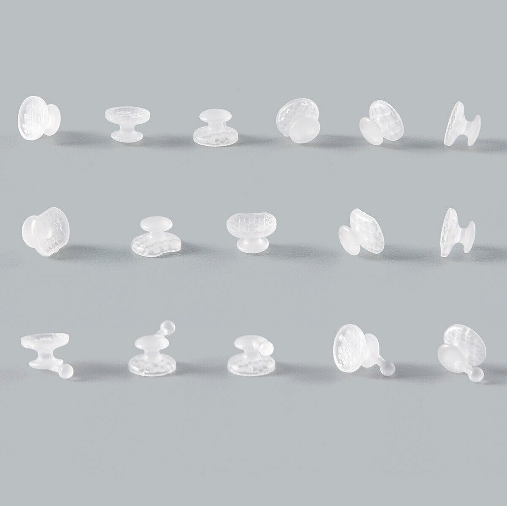 50 Pcs Dental Bondable Composite Ceramic Lingual Button Rectangular Transparent