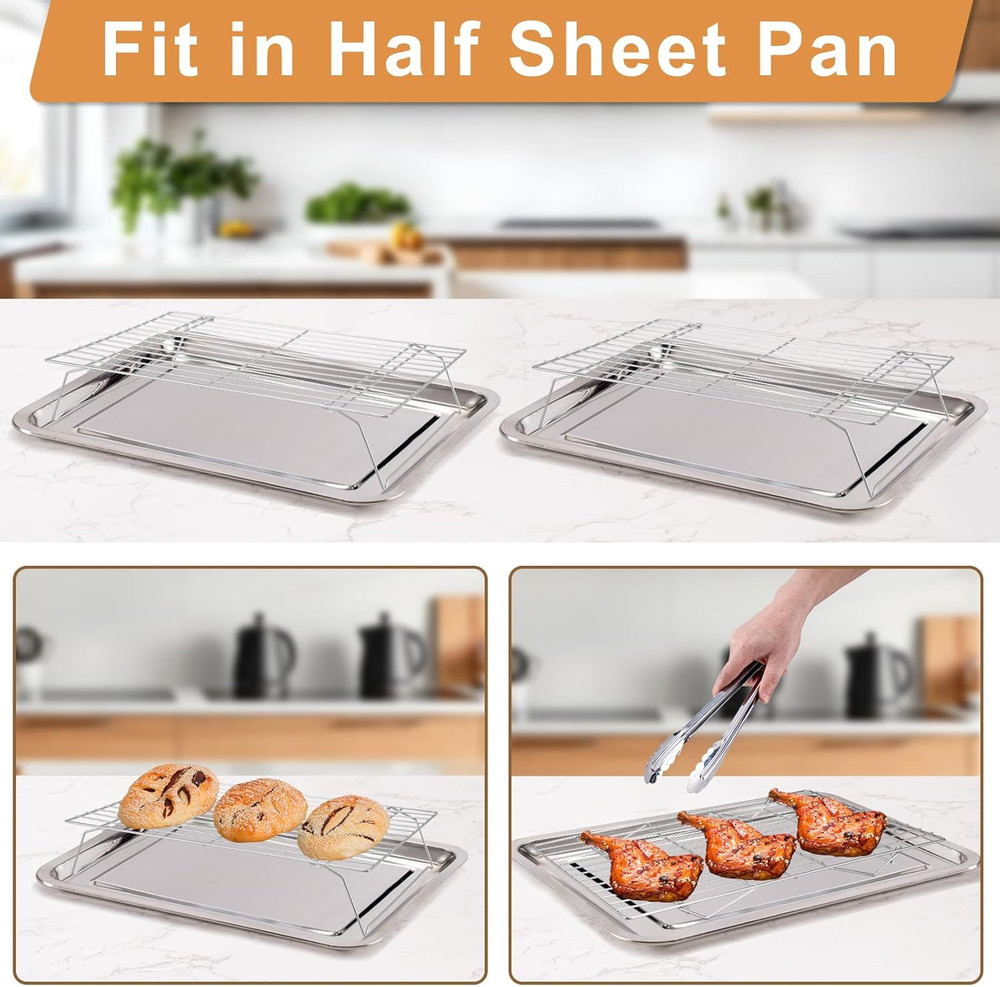 Cooling Rack for Baking 3 Tiers, 16" X 10" Cookie Cooling Wire Rack Stackable Co