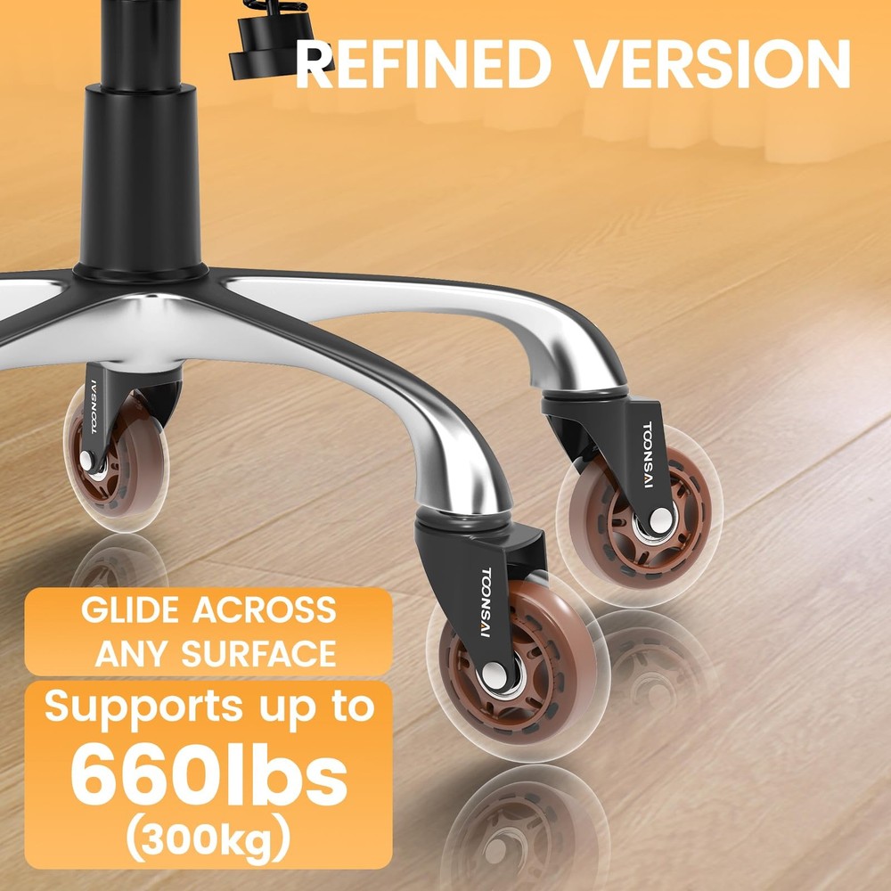 3 Inch Office Desk Chair Wheels Replacement, Computer Gaming Casters brown