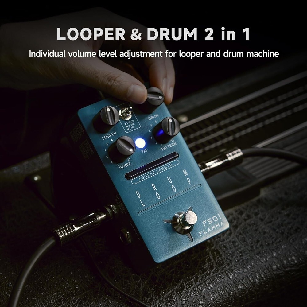 Versatile FS01 Guitar Pedal with 121 Rhythms & 3 Modes for Creative Looping