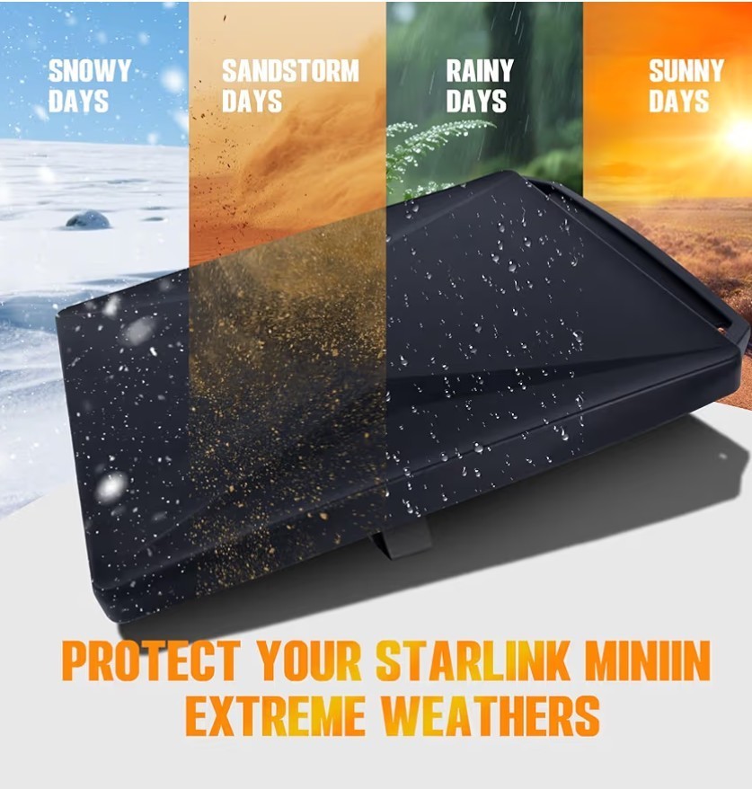 Starlink Mini Protective Cover Case Waterproof Silicone Protector(Black)