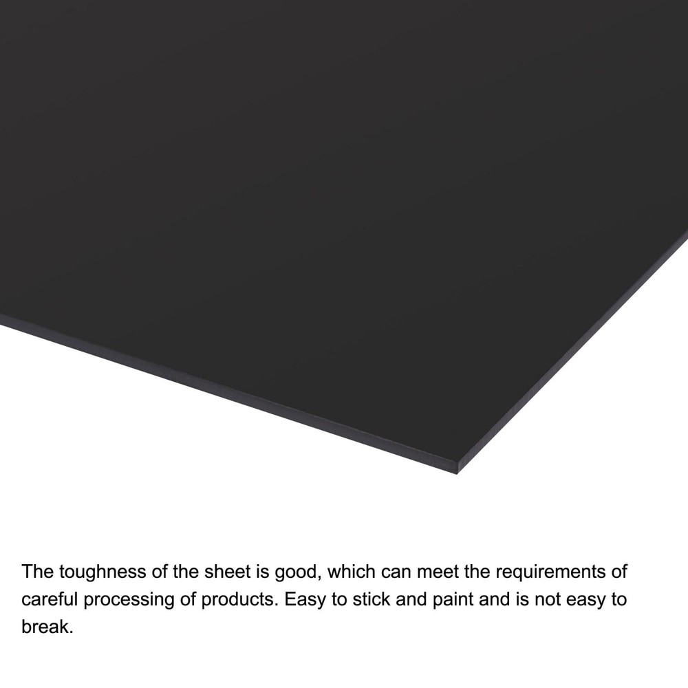 Black ABS Plastic Sheet 10x8x0.08" for Building Model, Panel, 2pcs