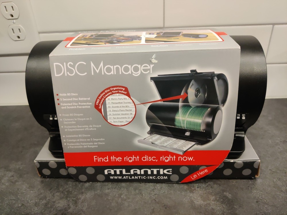 NEW Atlantic Disc Manager 80 CD DVD Game Disk Storage Holder Organizer Selector