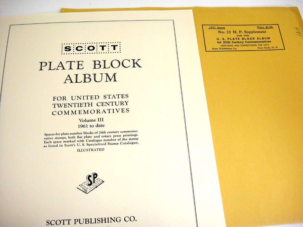 Scott 1971 US Commemorative Plate Block Album Supplement #22 NOS