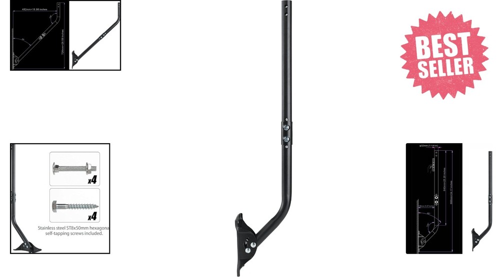 33.25” Adjustable Antenna Mounting Pole - Reliable J Pipe for Optimal Reception