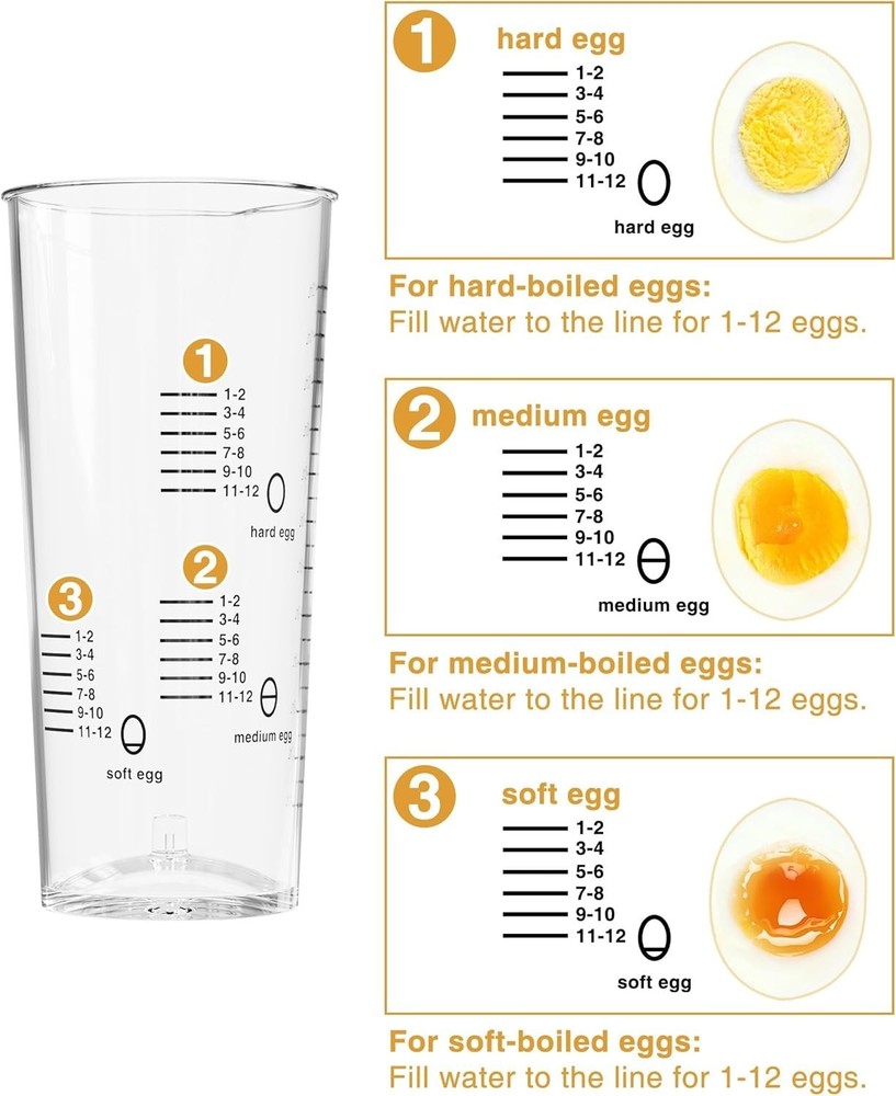 Compact Egg Cooker for 12: Easy Clean, Stackable Design for Perfect Breakfasts