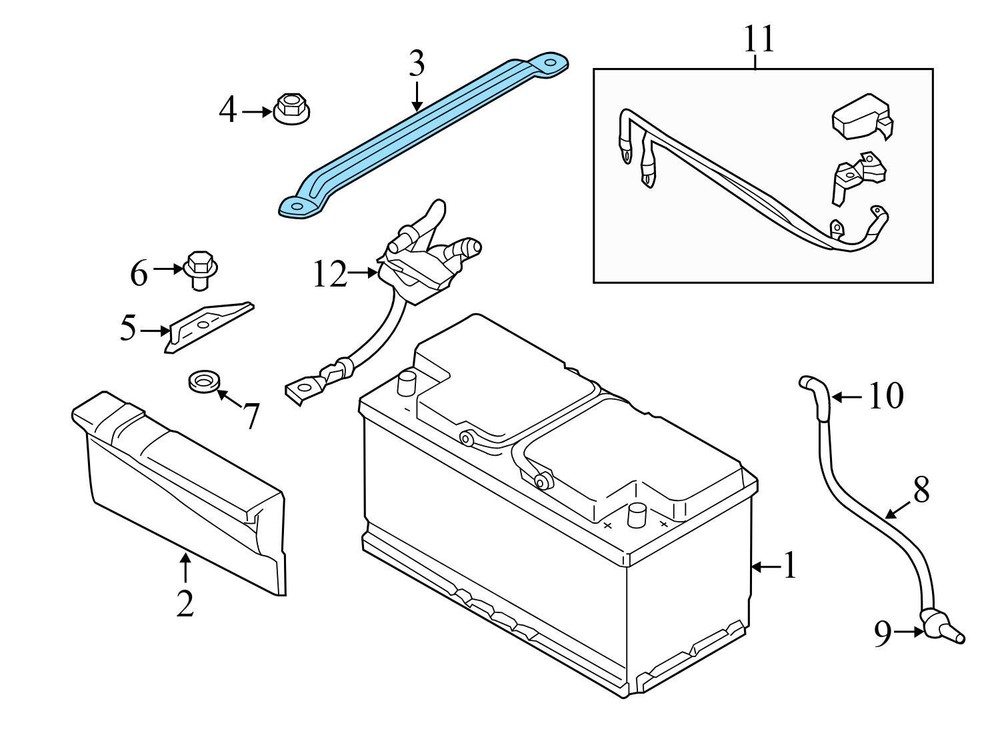 2017-2019 BMW 230I - Battery TIE DOWN Bracket 7596871